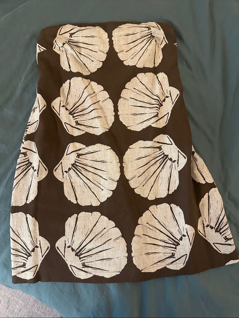 Abercrombie & Fitch Brown A-Line Skirt with Cream Shell Print